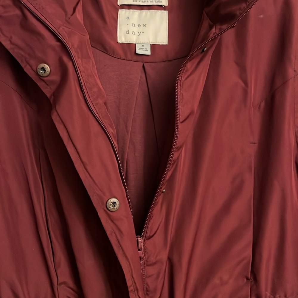 a new day Target lined hooded water-resistant coat size M women’s EUC - Picture 3 of 7